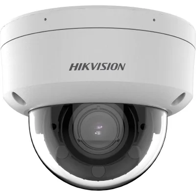 Camara IP domo exterior 4MP l motorizado 28-12MM H265+ wdr acusense luz hibrida con microfono