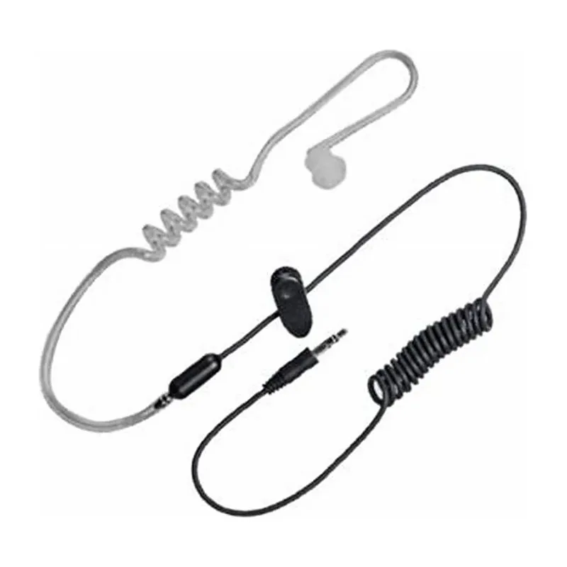 Audifono con tubo acustico transparente