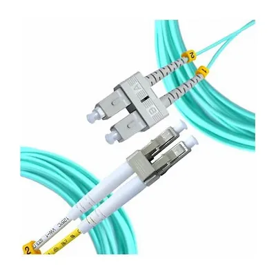 Cable patchcord fibra óptica lc/upc - sc/upc OM3 multimodo simplex 3MM chaqueta lszh aqua 5 mts