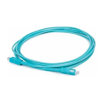 Cable patchcord fibra óptica sc/upc - sc/upc, OM3 multimodo, simplex, 2MM, chaqueta lszh aqua, 2 mts