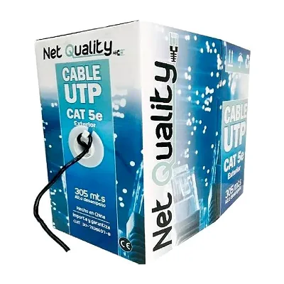 Cable UTP CAT5E exterior 305 mts cca aleación cobre + aluminio con cable de acero
